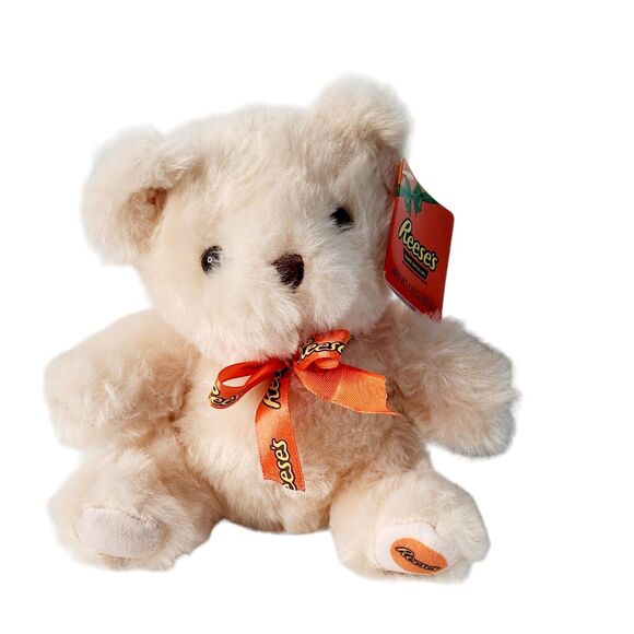 Reese’s Teddy Bear Plush Stuffed Animal 7 In Tag Attached Galerie Neck Ribbon - Picture 1 of 6
